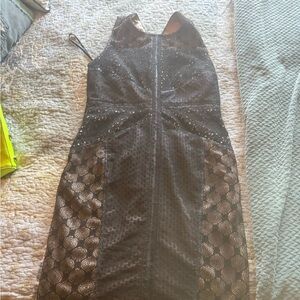 Effortlessly Chic Heartloom Black & Nude Topography Dress